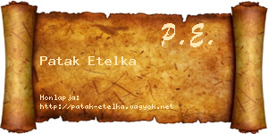 Patak Etelka névjegykártya